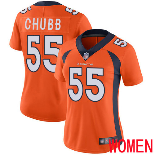 Women Denver Broncos #55 Bradley Chubb Orange Team Color Vapor Untouchable Limited Player Football NFL Jersey